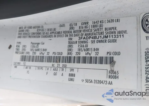 2018 Ford Fiesta Se from USA, damaged, VIN 3FADP4BJ1JM113311